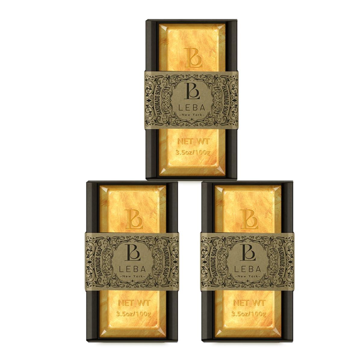 LEBA Golden Handmade Soap, Aromatic, Shiny, Natural