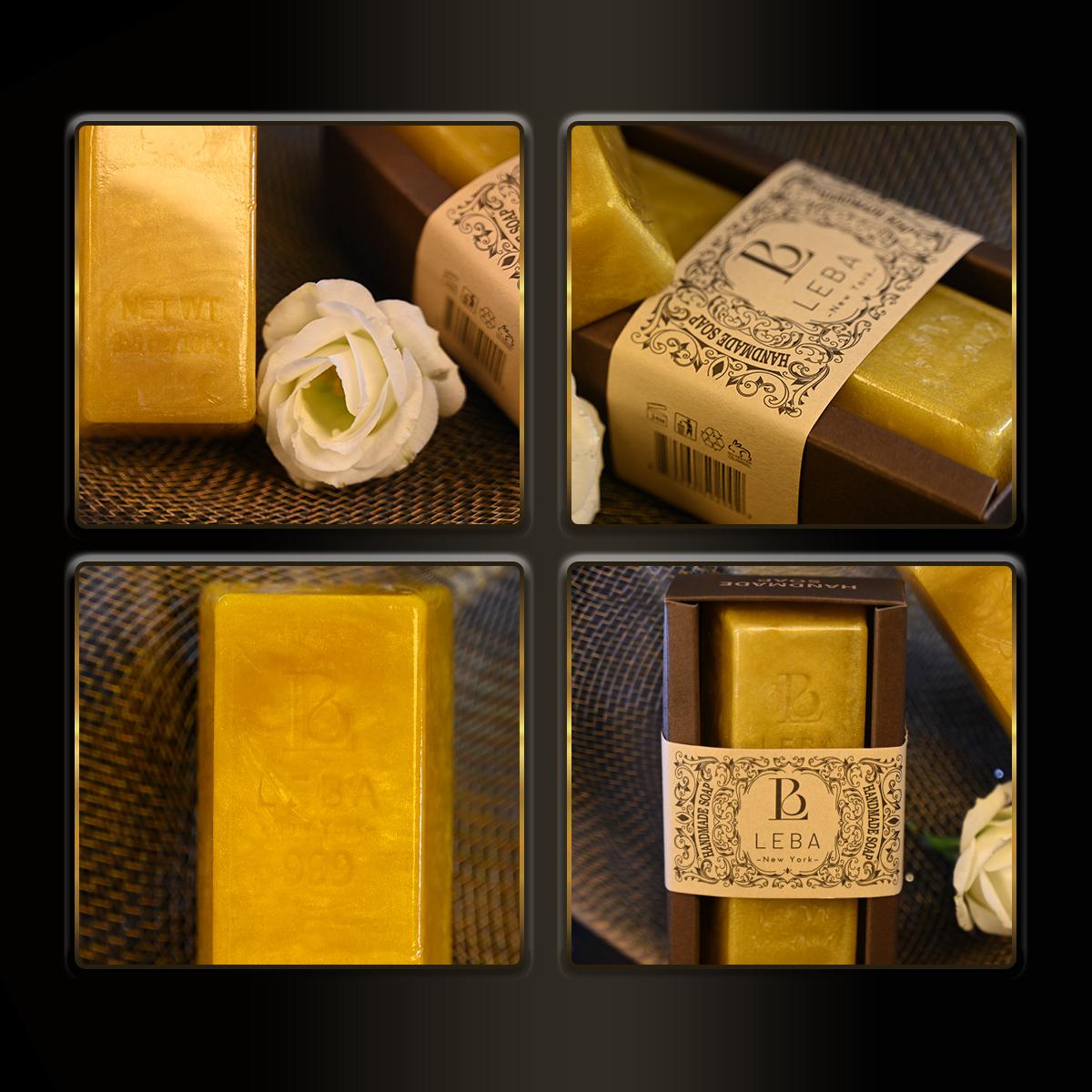 LEBA Golden Handmade Soap, Aromatic, Shiny, Natural