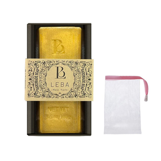 LEBA Golden Handmade Soap, Aromatic, Shiny, Natural