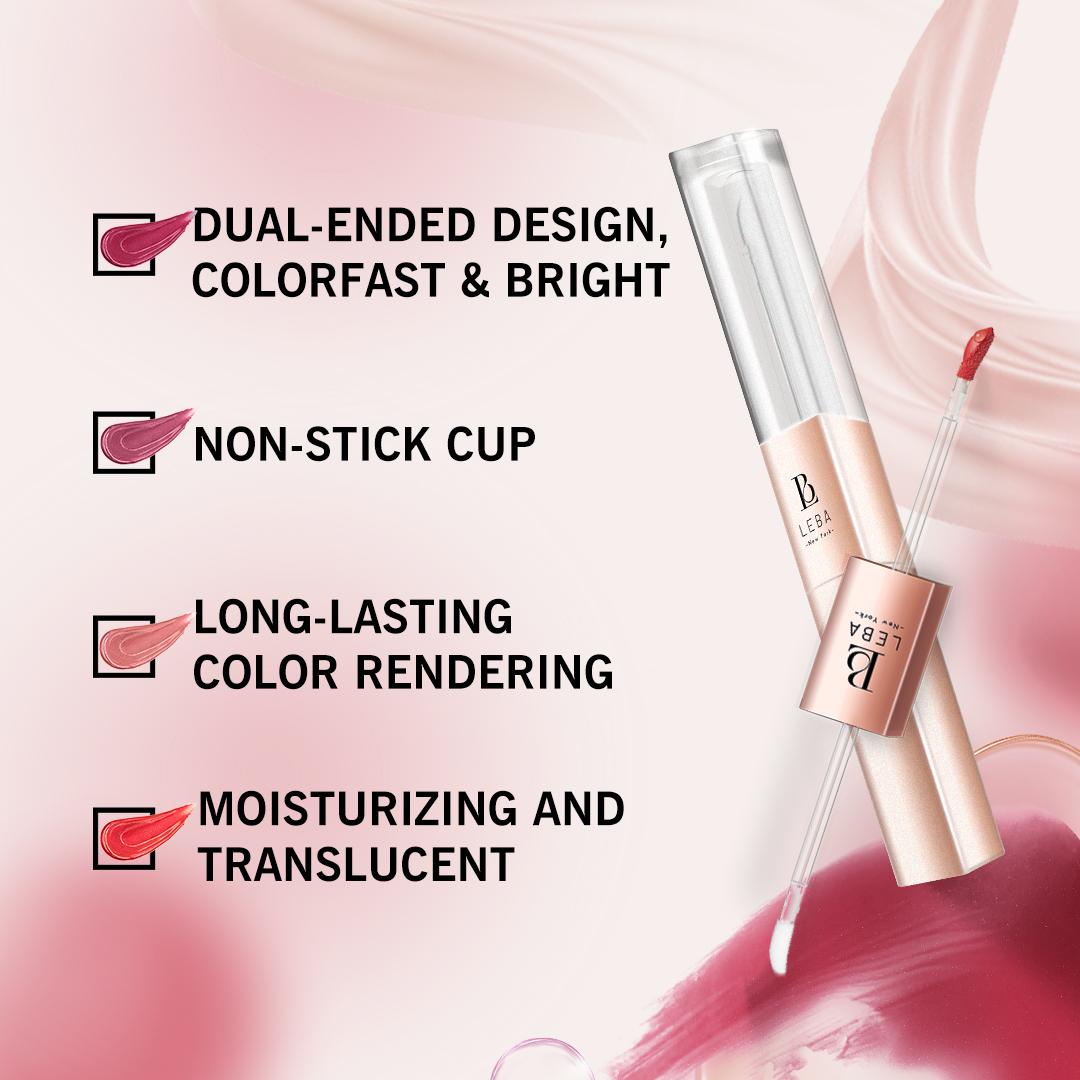 Color-Locking Dual-Ended Lip Gloss, LEBA Makeup